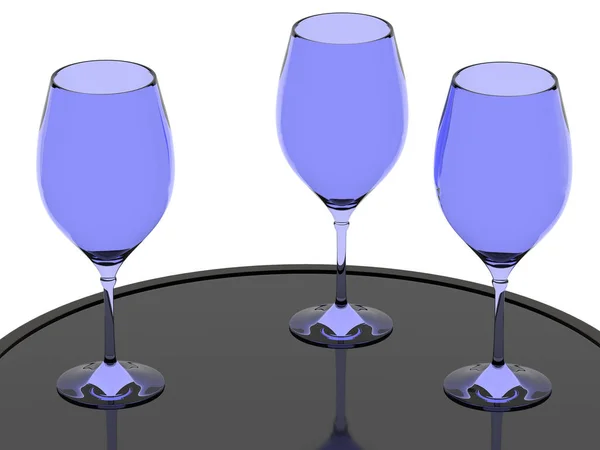 blue glass wine glasses
