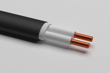 İki adet 3 boyutlu bakır kabloyla elektrik bağlantısı.