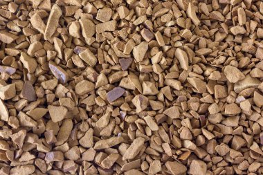 Dondurulmuş kahve tanecikleri üst manzaraya yakın.