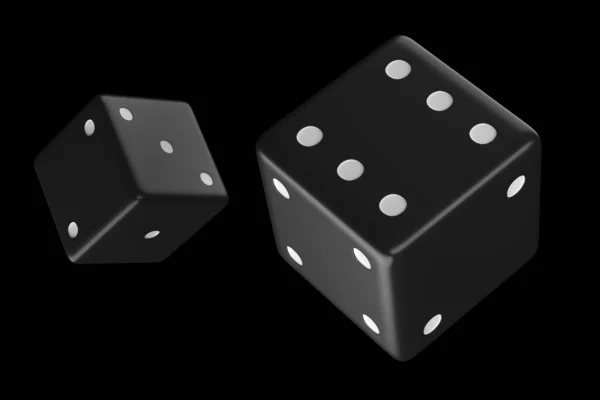 Cubes Backgammon Rendering Play Dice Roll Dice Illustration Black Forn — Stock Photo, Image