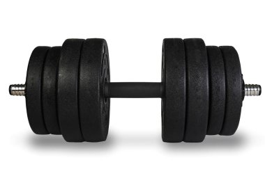 beyaz arka plan üzerinde halter. Spor ekipmanları ve envanter