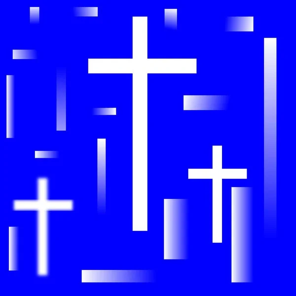Крест Виде Креста Синем Фоне — стоковый вектор