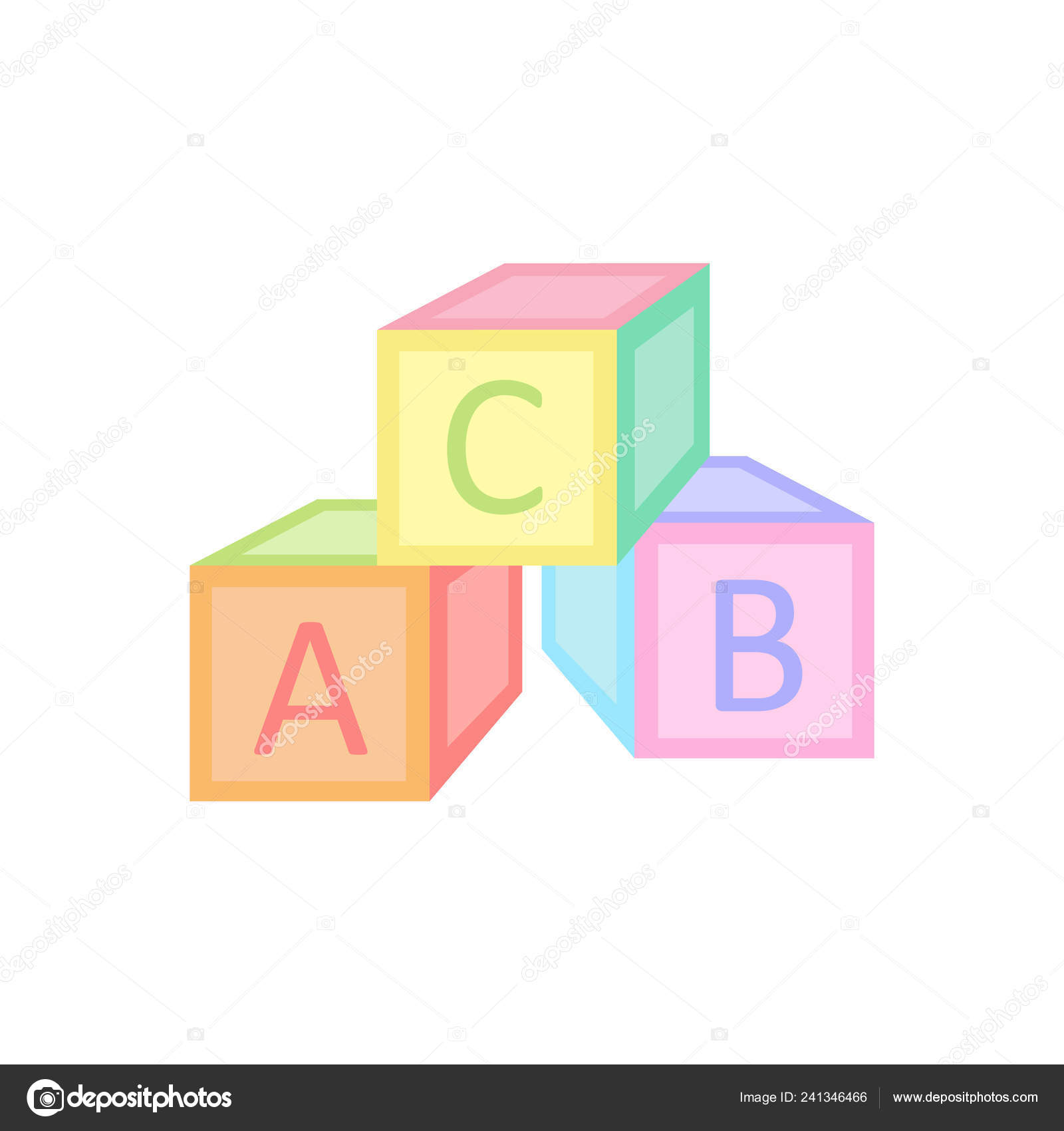 pastel alphabet blocks