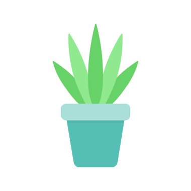 Mavi bitki pot vektör illüstrasyon sevimli kaktüs. İzole Agave succulent, Web veya baskı simgesi.