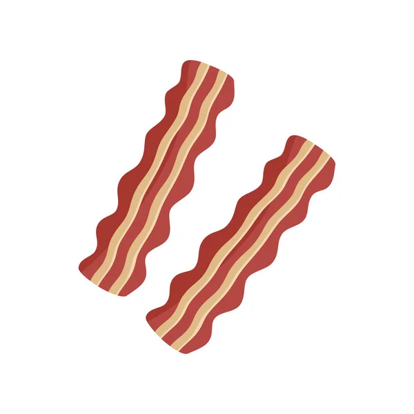 Duas Fatias Gráfico Bacon Tiras Bacon Ilustração Vetorial Isolado Fundo —  Vetores de Stock