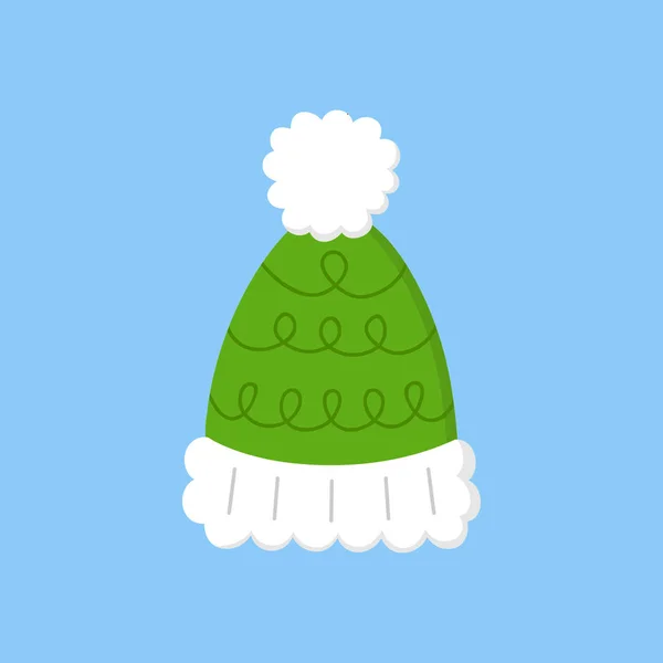 Jolie Icône Illustration Vectorielle Chapeau Bobble Hiver Noël Saisonnier Bonnet — Image vectorielle