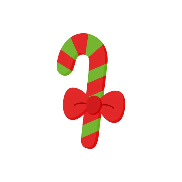 Vánoční Ikonka Sváteční Sezonní Tradiční Prázdninové Sladké Tyčinky Luskovou Mašlí — Stockový vektor