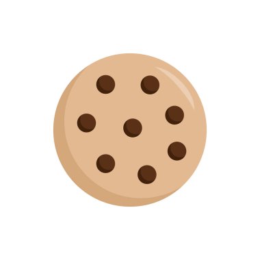 Tatlı çikolata çip çerez vektör grafik illüstrasyon, izole.