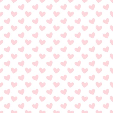 Yumuşak pastel pembe kalp Dikişsiz desen. Sevgililer günü vektör kalp baskı şeffaf arka planda izole.
