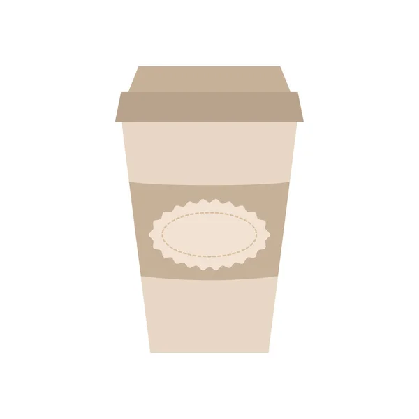 咖啡杯去向量例证 咖啡杯在米色和棕色颜色查出在白色背景 咖啡去图形图标 — 图库矢量图片
