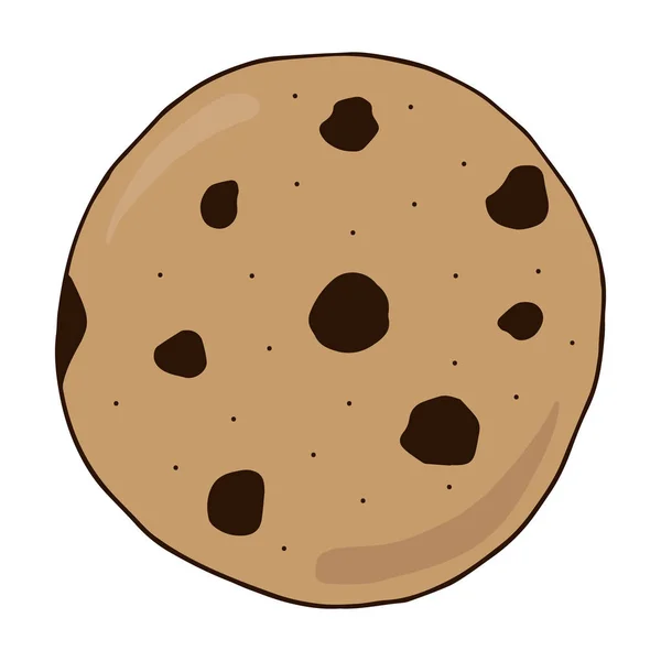 Chocolate Chip Cookie Vector Ilustración Garabato Dibujo Dulce Galleta Mano — Vector de stock