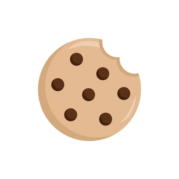 Delicioso Chocolate Chip Cookie Vector Gráfico Ilustración Aislado Sobre Fondo — Vector de stock