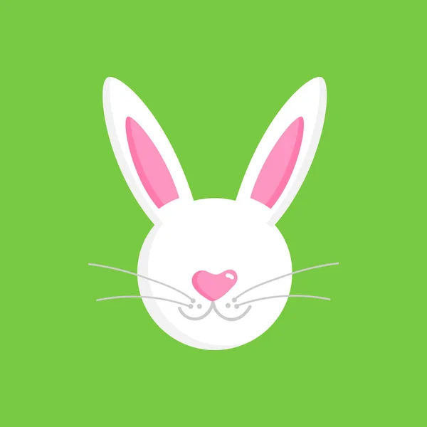 Симпатичний Білий Пасхальний Кролик Вухами Дулом Вусами Векторна Графічна Ілюстрація — стоковий вектор