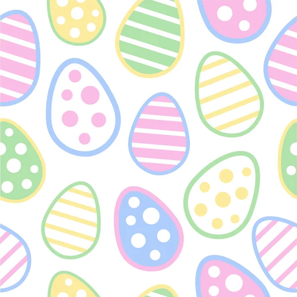 Oeuf Pâques Motif Sans Couture Oeufs Pâques Pastel Colorés Avec — Image vectorielle