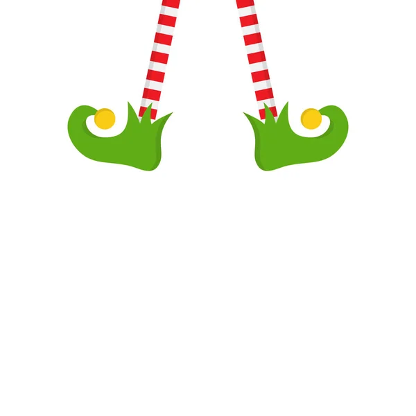 Ícone Ilustração Vetorial Elfo Natal Bonito Pernas Listradas Vermelhas Brancas —  Vetores de Stock