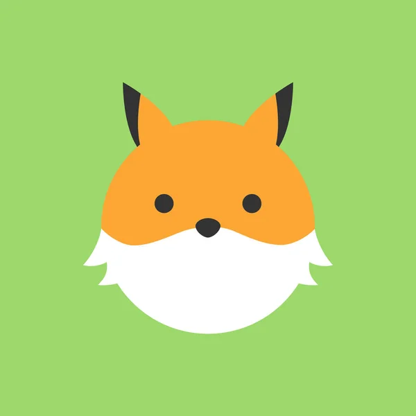 Cute Fox Ronde Vector Graphic Icon Fox Animal Hoofd Gezicht — Stockvector