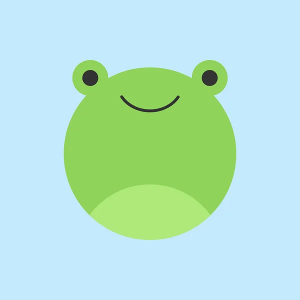 Niedlichen Frosch Runde Vektorgrafik Symbol Grüner Froschtierkopf Gesichtsabbildung Isoliert Auf — Stockvektor