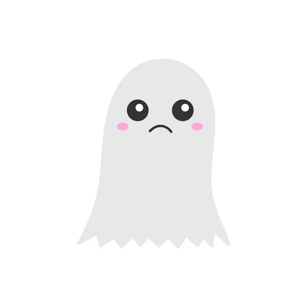 Cute Hand Drawn Spooky Ghost Vector Illustration Halloween Scary White — Stock Vector