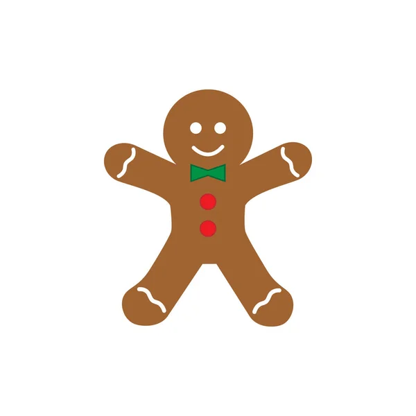 Gingerbread Adam Vektör Grafik Illüstrasyon Simge Şeker Krema Ile Süslenmiş — Stok Vektör