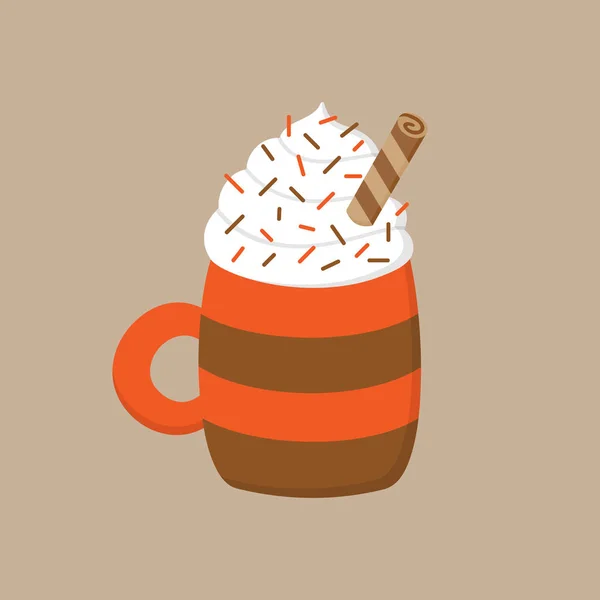 Hot Chocolate Vector Graphic Illustration Autumn Winter Seasonal Warm Hot — Stock Vector