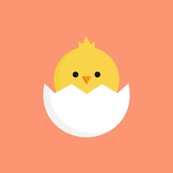 Schattige Kleine Chick Gekraakte Vector Grafische Illustratie Pasen Thema Gele — Stockvector