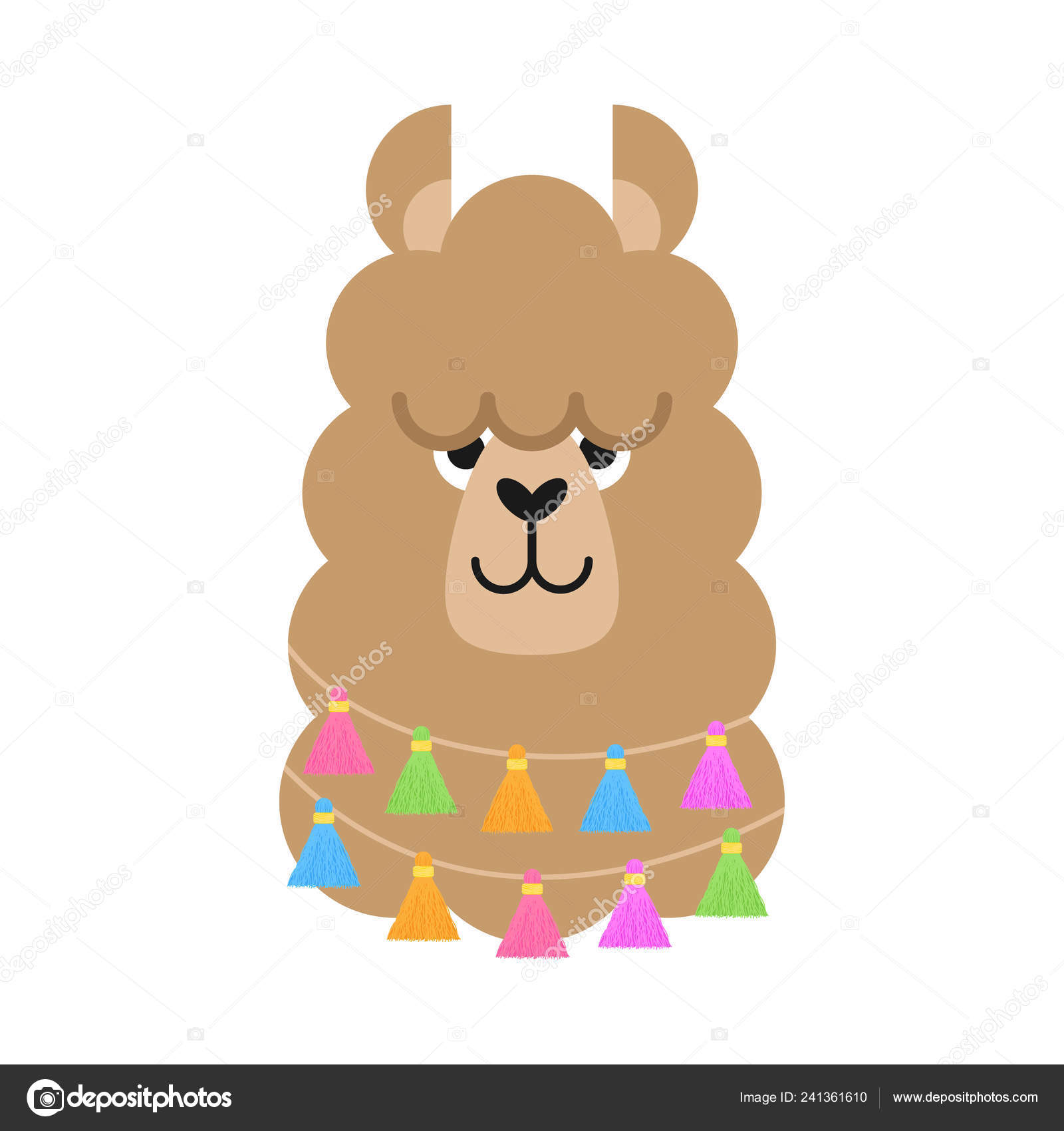 Cute Simple Llama Head Vector Illustration Brown Llama Alpaca Head Stock  Vector Image by ©@ #241361610