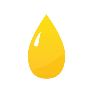 Bitkisel yağ damlası, vektör çizim ayçiçeği veya diğer bitkisel yağ. Beyaz arka planda yalıtılmış.