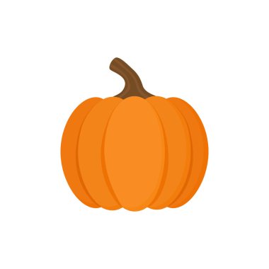 Turuncu kabak vektör illüstrasyon. Sonbahar Halloween veya Şükran kabak, bitkisel grafik simgesi veya baskı, izole.