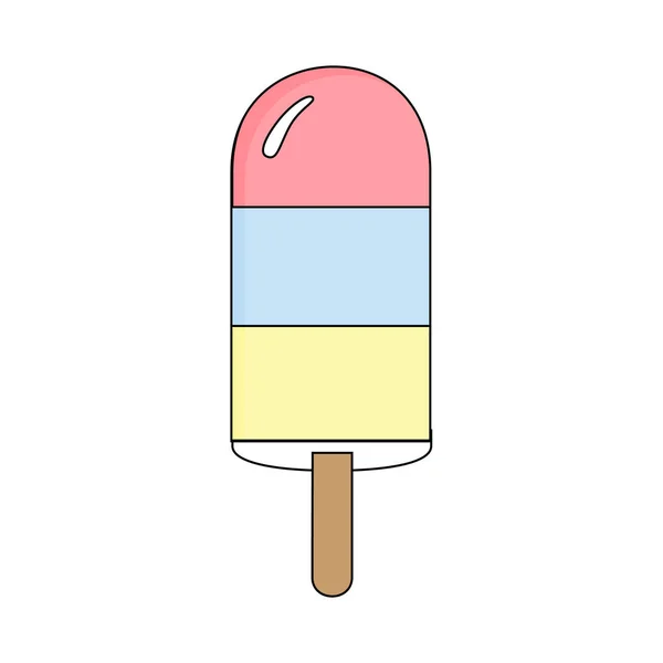 涂鸦冰淇淋矢量插图图形 冰柱图标隔离在白色背景 — 图库矢量图片