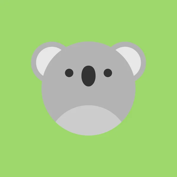 Lindo Koala Icono Gráfico Vector Redondo Koala Oso Cabeza Animal — Vector de stock
