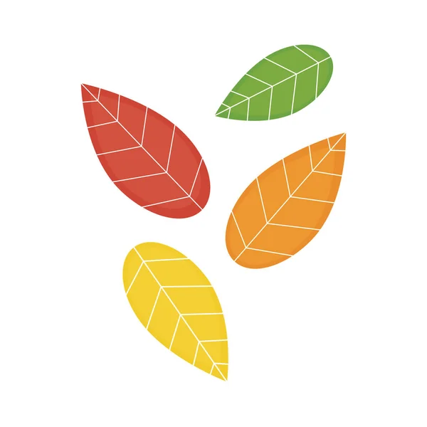 Herbst Bunte Blätter Einfaches Design Vektor Illustration Zeichnung Herbstblätter Mit — Stockvektor