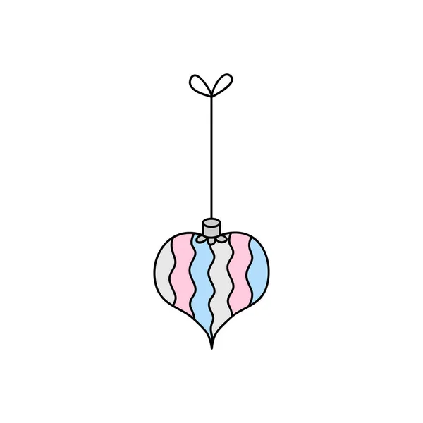 Balloon string heart flat Royalty Free Vector Image