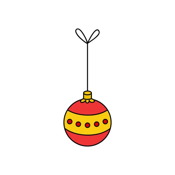 Hängande Christmas Småsak String Vector Beskrivs Illustration Ikon Boll Prydnad — Stock vektor