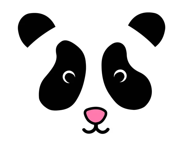 Schattige Panda Bear Vector Illustratie Doodle Tekening Zwart Wit Baby — Stockvector