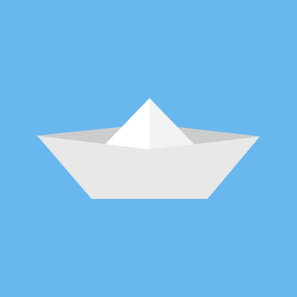 Giocattolo Carta Semplice Origami Carta Barca Vettoriale Icona Isolato Sfondo — Vettoriale Stock