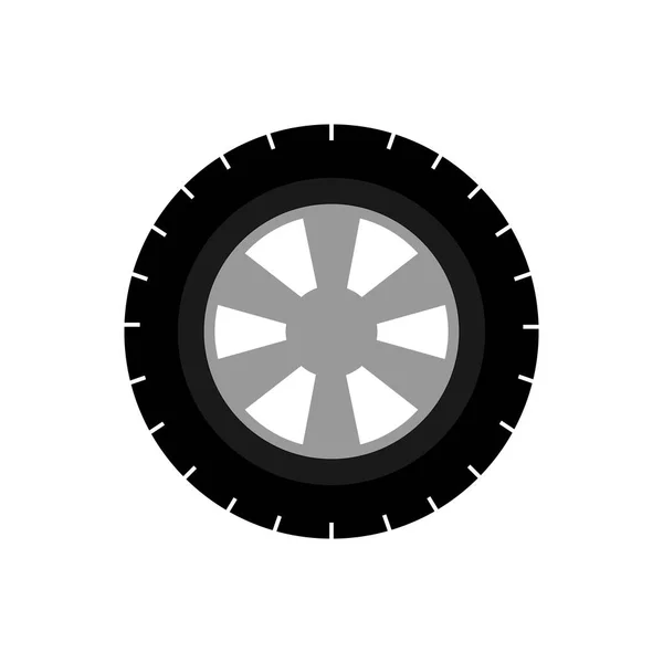 자동차 타이어 간단한 그래픽 일러스트입니다 아이콘 기호입니다 배경에 — 스톡 벡터