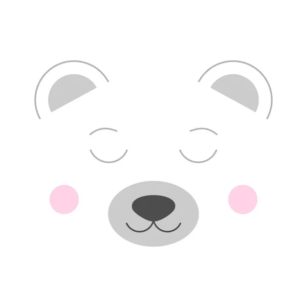 Cute Polar Bear Vector Illustratie Geïsoleerd Witte Achtergrond Polar Bear — Stockvector