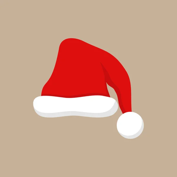 Рождественская Иконка Вектора Шляпы Санта Клауса Праздничная Сезонная Праздничная Праздничная — стоковый вектор