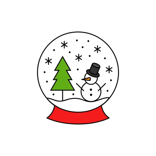 Рождественский Зимний Вектор Снежного Шара Иллюстрацией Сезонный Праздничный Рождественский Снежный — стоковый вектор