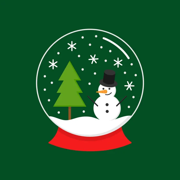 Kerst Winter Snow Globe Vector Illustratie Pictogram Seizoensgebonden Feestelijke Xmas — Stockvector