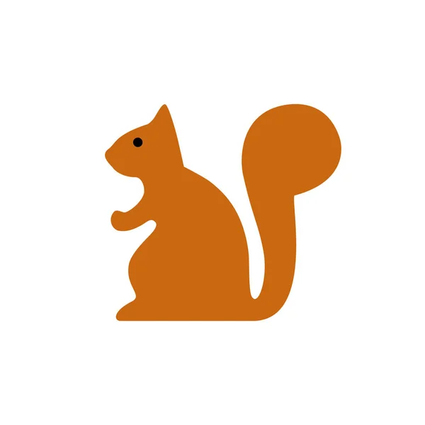 Ingwer Sitzt Eichhörnchen Vektor Illustration Isoliert Auf Weißem Hintergrund Niedliche — Stockvektor