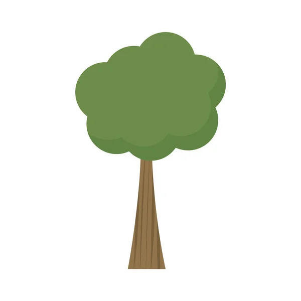 树向量例证 树与绿色冠 树顶和棕色树干 图形打印或图标 隔离在白色背景上 — 图库矢量图片