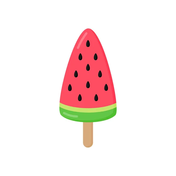 Niedlichen Wassermelone Eis Stiel Vektor Illustration Sommer Fruchteis Wassermelonenform — Stockvektor