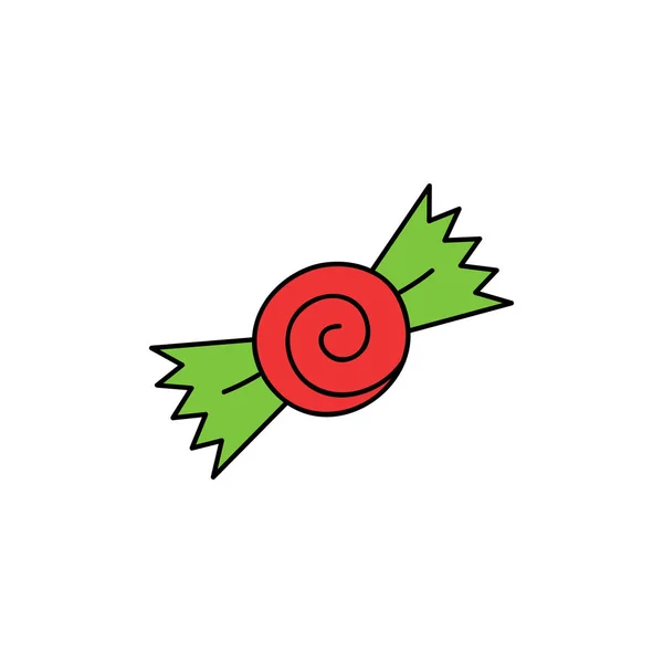 Christmas Candy Vector Illustration Icon Festive Seasonal Holiday Sweet Spiral — Stock Vector