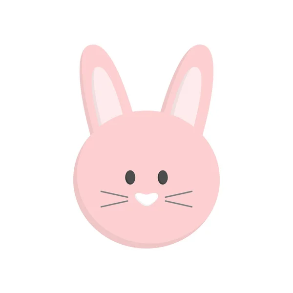 Cabeça Coelho Bonito Páscoa Isolado Pink Easter Bunny Face Vetor — Vetor de Stock