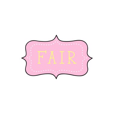 Adil el yazılı vektör metin. Funfair etiket, etiket.