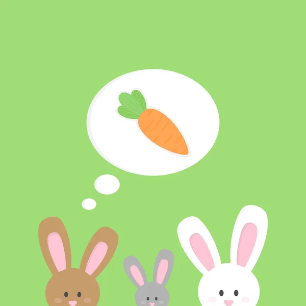 Lindo Conejitos Pascua Vector Ilustración Gráfica Pequeños Conejos Asomándose Soñando — Vector de stock