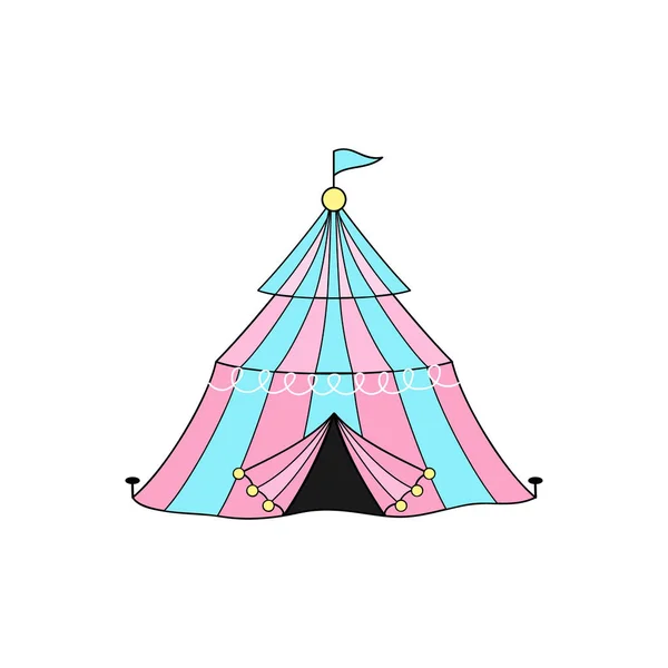 Mignon Vecteur Tente Cirque Illustré Icône — Image vectorielle