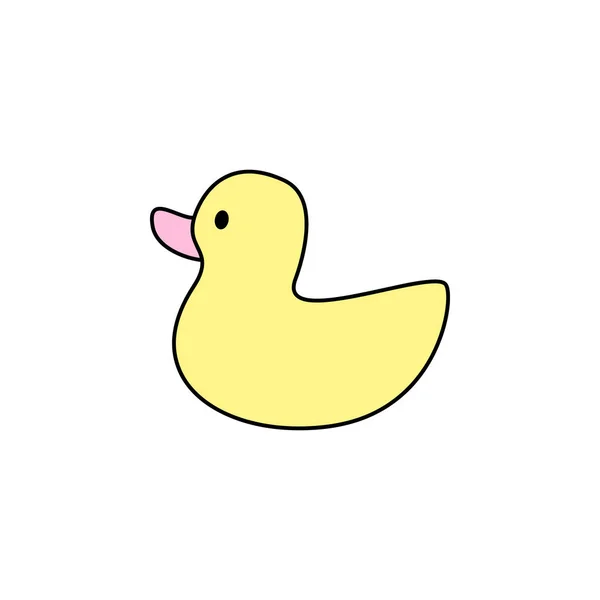 Ikonka Žlutého Kachní Hračky Načrtnout Obrázek — Stockový vektor