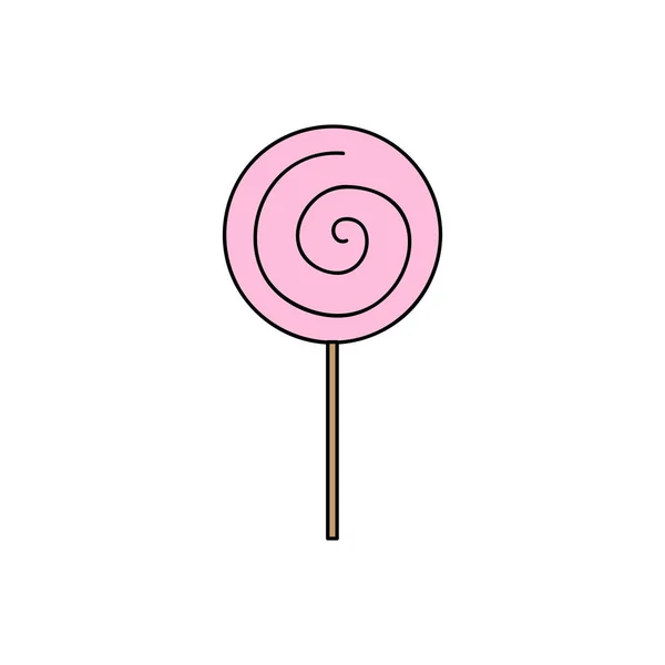 Linda Mano Dibujado Caramelo Lollipop Vector Ilustración — Archivo Imágenes Vectoriales